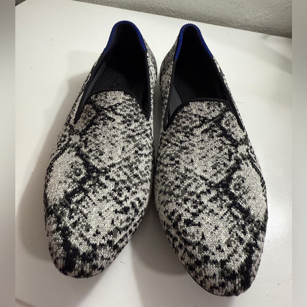 Rothy's Black and White Snake Print Men's Shoes - Picture 4 of 8